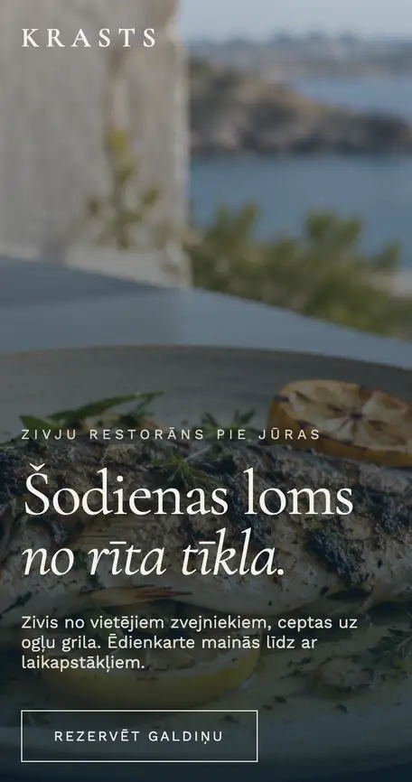 Zivju restorāna mājaslapa telefonā